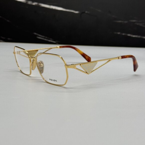 Eyeglasses Prada PR A55V 5AK1O1 53-19 Gold | Visiofactory NEW PRADA PRA53V 5AK1O1 EYEGLASSES PR A53V 5AK1O1 GOLD UNISEX EYEWEAR VPR A53 5A